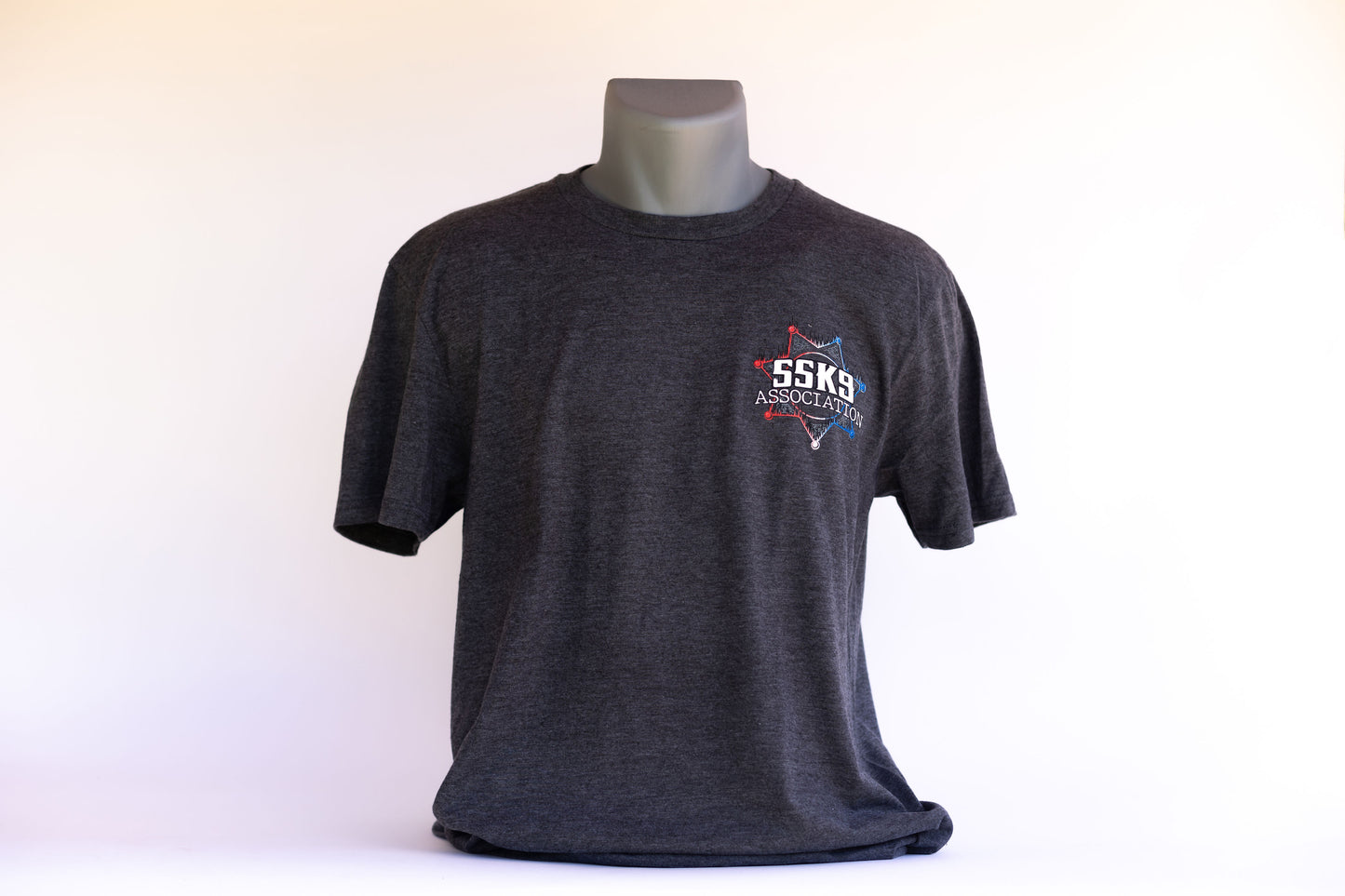 #10 Crew Neck Gray Shirt w/ Red, White, Blue Logo