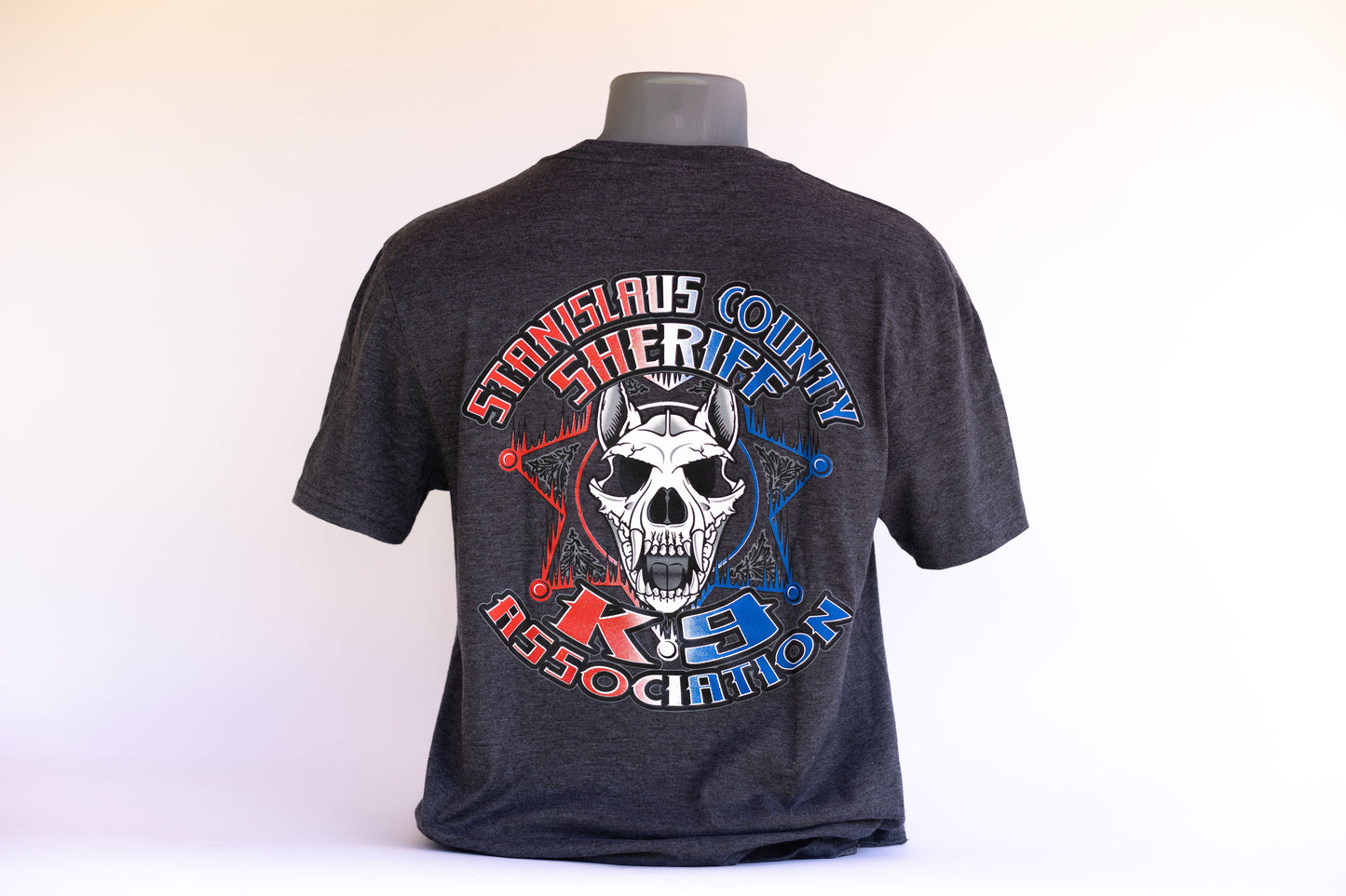 #10 Crew Neck Gray Shirt w/ Red, White, Blue Logo